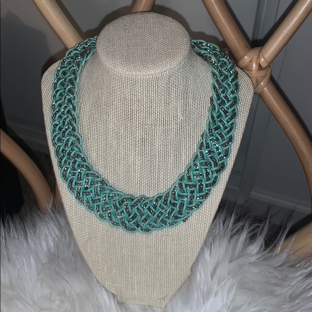 Teal Braided Necklace